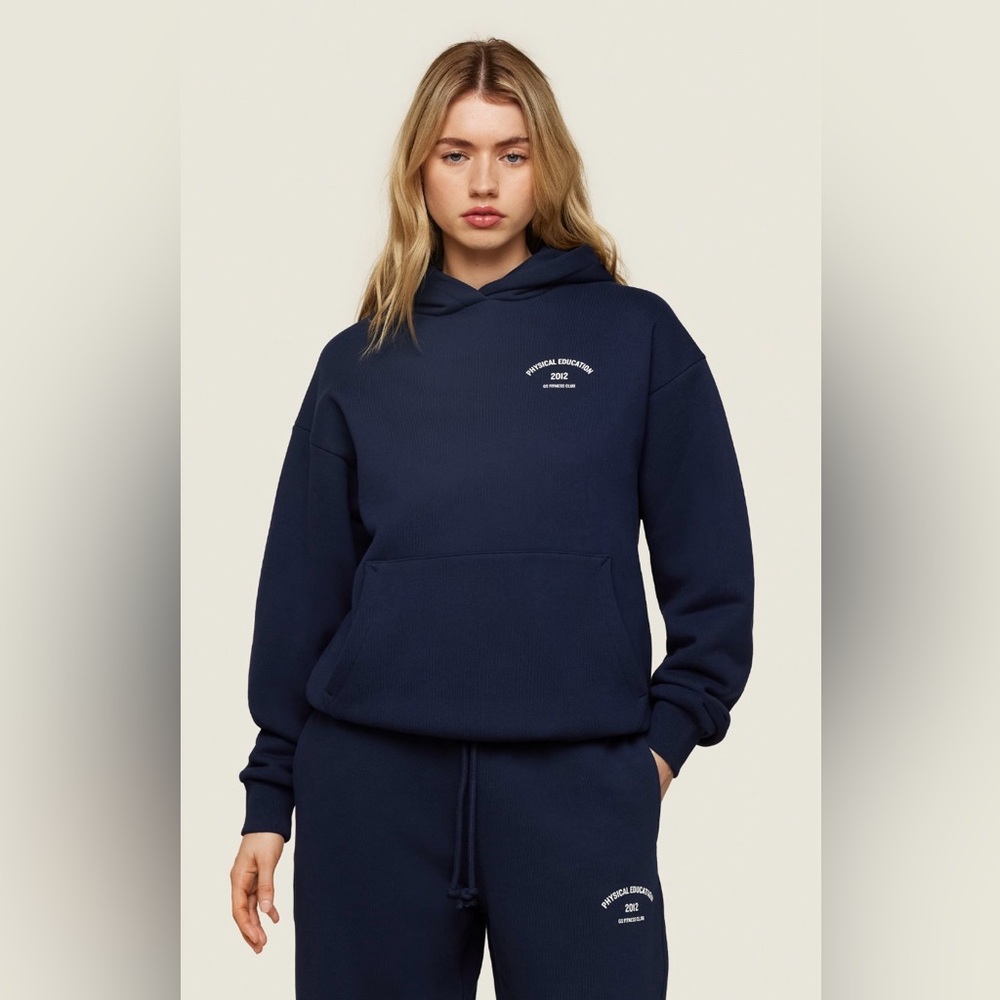 GYMSHARK Women’s XS Phys Ed Logo Hoodie Blue- NWT